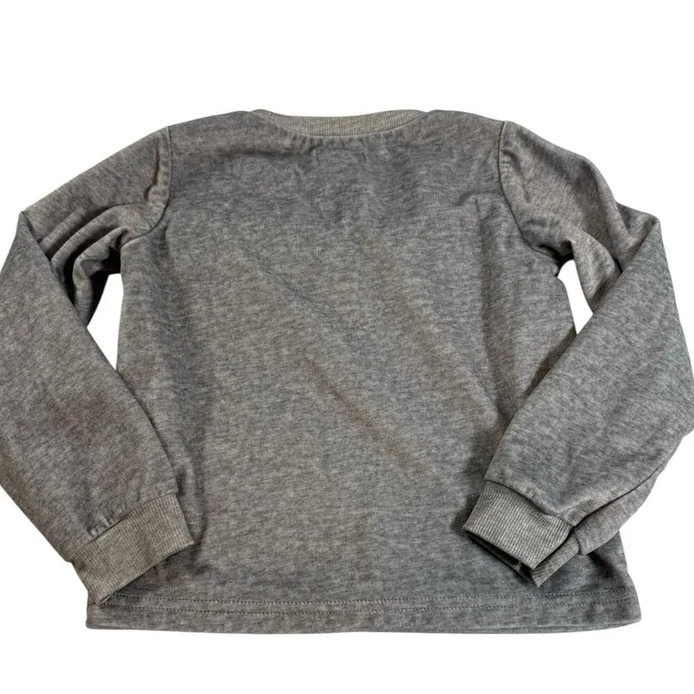 Converse Girls 4T Gray Ruffle A-Line Sweatshirt Long Sleeve Pullover